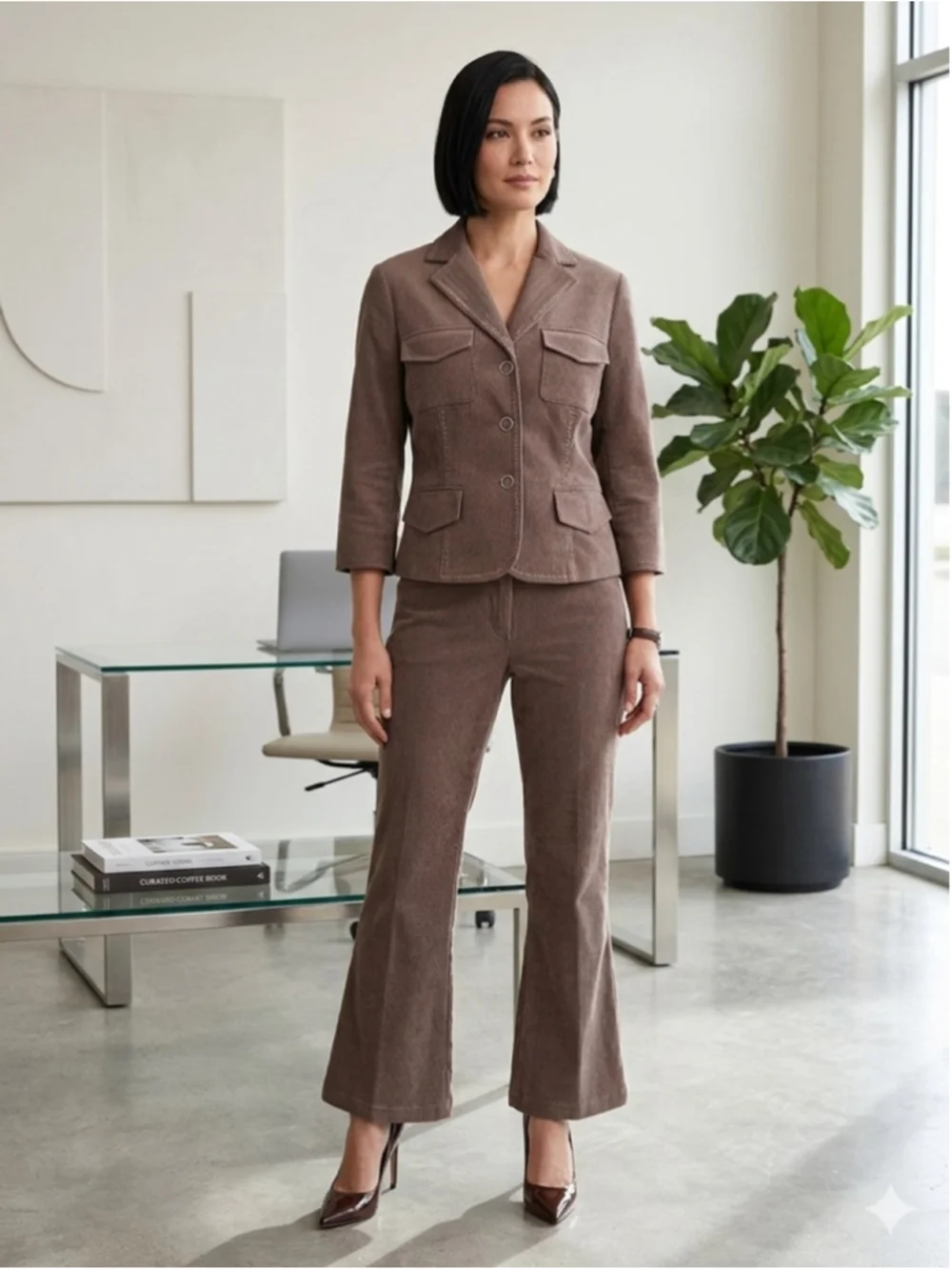 Julie Mitchell Corduroy Pant Suit Set Size 12